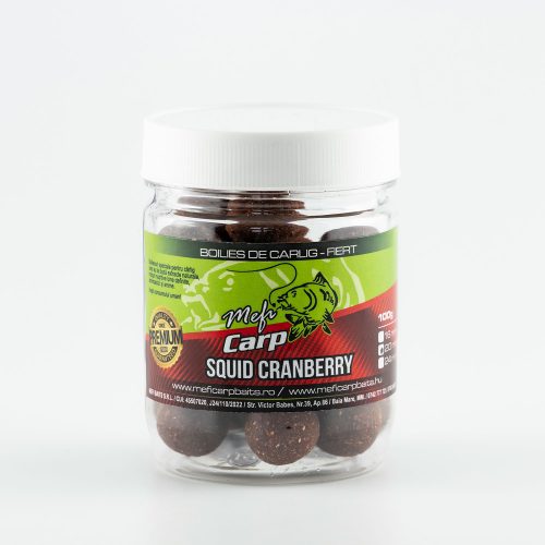 MEFI Squid Cranberry Főzött Dippelt Csalizó Bojli 24mm 100g