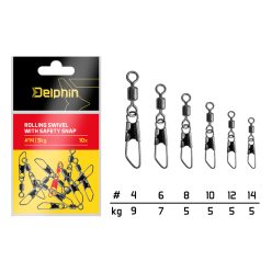 Biztonsági forgókapocs / 10db #6/7kg