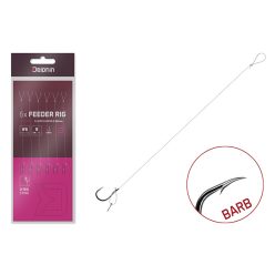   Kötött horog Delphin FLR D-rig / 6db 8cm / 0,22mm / BARB #6 / Sting 7mm
