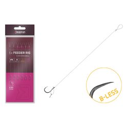   Kötött horog Delphin FLR D-rig / 6db 8cm / 0,22mm / B-LESS #6 / Sting 7mm
