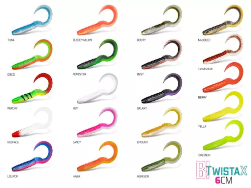 DuoPACK BOX Delphin TwistaX Eeltail UVs / 6x 5db 6cm/GREENCH