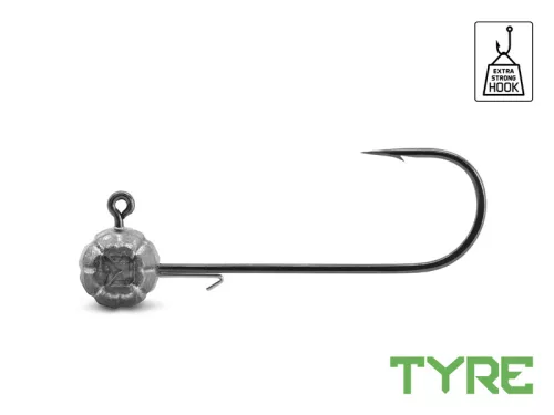 Grub-tartóval ellátott Delphin TYRE jigfej / 5 db 7,5g-5/0