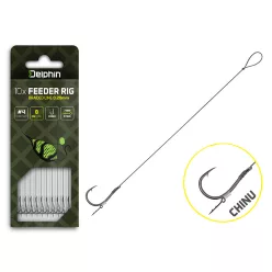 Delphin Braided Sting Feeder Rig / 10db 12cm/0,20mm/Chinu #4