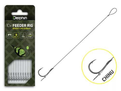 Delphin Braided Sting Feeder Rig / 10db 8cm/0,14mm/Chinu #8