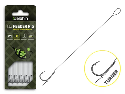 Delphin Braided Sting Feeder Rig / 10db 12cm/0,20mm/Turner #6