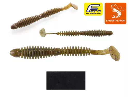 TIEMCO LOCOISM FLEXY SHAD 3.5" 8.9cm #000 Solid Black