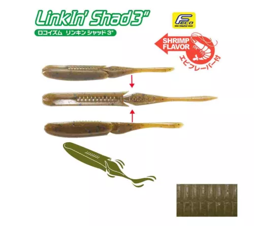 TIEMCO LINKIN SHAD 3" 7.6cm Color 005NS