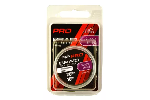 CARP EXPERT PRO SUPPLE SHIELD FONOTT BEVONATOS SÜLLYEDŐ ELŐKEZSINÓR 20LBS  CAMOU GREEN 10M