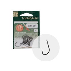   MARUTO HOROG 8356-BD CARP HOOKS BARBED FORGED STRAIGHT EYE HC BLACK NICKEL 4
