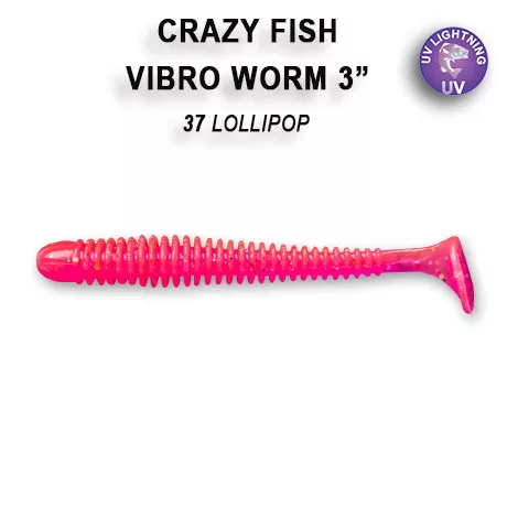 Crazy Fish Vibro Worm 3″ 37-es szinkód 5db/csomag