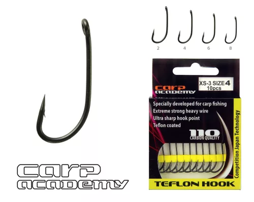 CARP ACADEMY Teflon Hook XS-3 4-es  