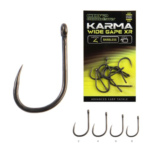CARP ACADEMY KARMA Wide Gape XR BARBLESS 4  10db/cs