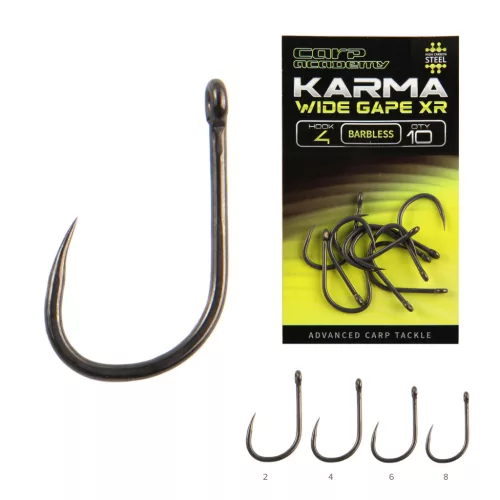 CARP ACADEMY KARMA Wide Gape XR BARBLESS 6  10db/cs