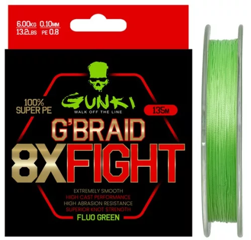 GUNKI G Braid 8X Fighting (Pe1,0) 135m 0,13mm 7,7kg