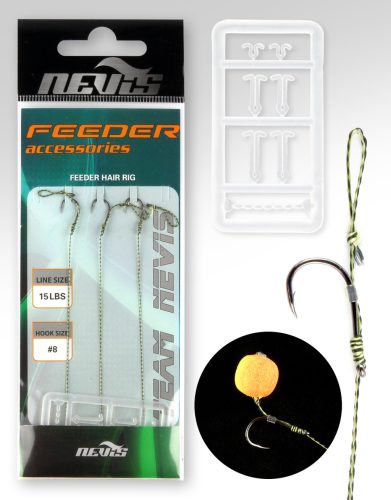 NEVIS Feeder fonott előke 12, forgóval 3db/cs  
