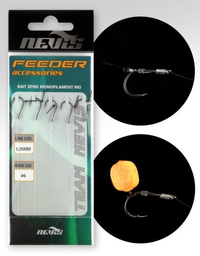 NEVIS Feeder monofil előke 6, tüskével 5db/cs  
