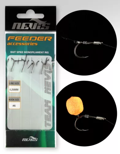 NEVIS Feeder monofil előke 6, tüskével 5db/cs  