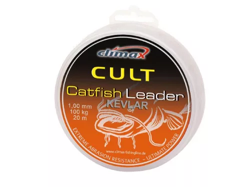 CLIMAX CULT CATFISH KEVLAR LEADER 20m 1.30mm 150kg Olive Green