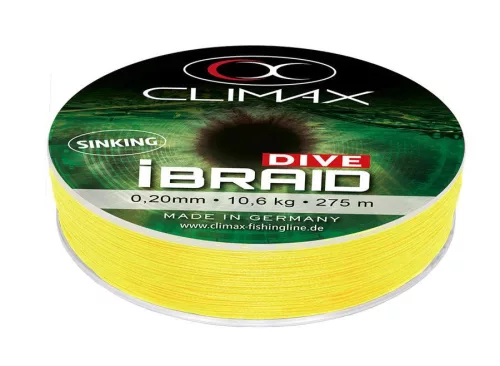 CLIMAX iBRAID DIVE SINKING FLUO YELLOW 135m 0.18mm 9.5kg