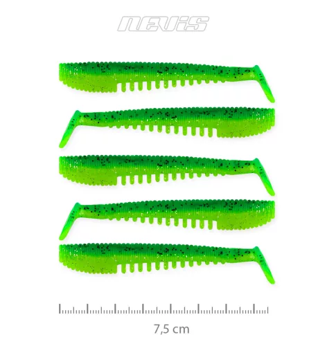NEVIS Impulse Shad 7.5cm 5db/cs (Poison Green)  
