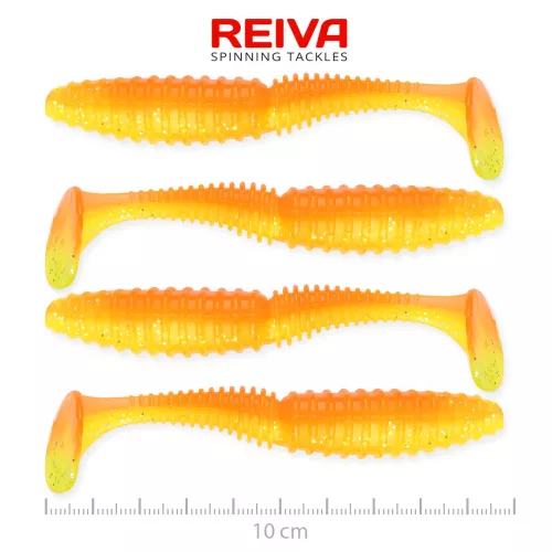 REIVA Zander Power Shad 10cm 4db/cs (Shiny Orange)