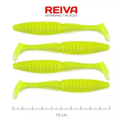 REIVA Zander Power Shad 10cm 4db/cs (Flash Lemonade)