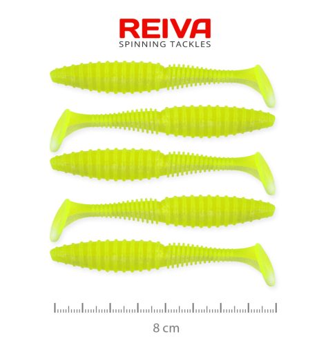 REIVA Zander Power Shad 8cm 5db/cs (Flash Lemonade)