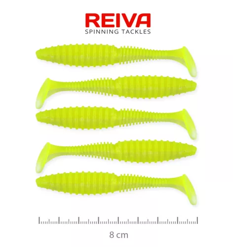 REIVA Zander Power Shad 8cm 5db/cs (Flash Lemonade)