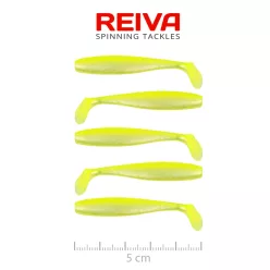 REIVA Flat Minnow Shad 5cm 5db/cs (Flash Lemonade)