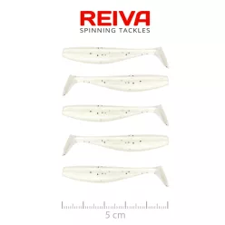REIVA Flat Minnow Shad 5cm 5db/cs (Pearl White)