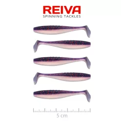 REIVA Flat Minnow Shad 5cm 5db/cs (Purple Pearl)