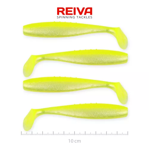 REIVA Flat Minnow shad 10cm 4db/cs (Flash Lemonade)