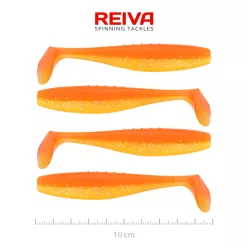REIVA Flat Minnow Shad 10cm 4db/cs (Shiny Orange)