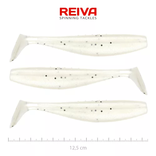 REIVA Flat Minnow shad 12,5cm 3db/cs (Pearl Dot)
