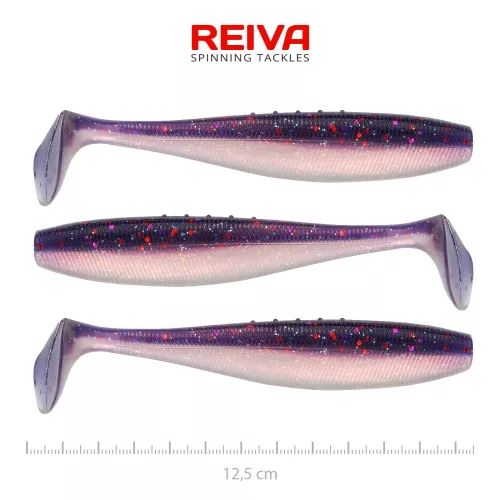 REIVA Flat Minnow shad 12,5cm 3db/cs (Purple Pearl)