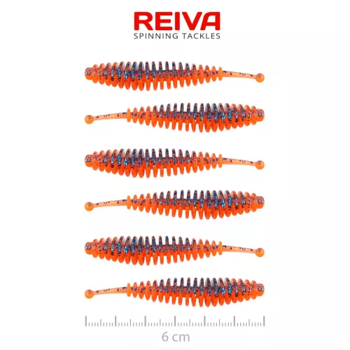 REIVA Tiny Worm 6cm 6db/cs (Orange Disco)