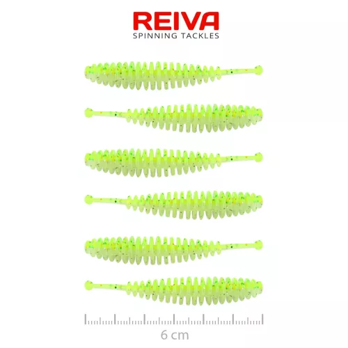 REIVA Tiny Worm 6cm 6db/cs (Flash Chartreuse)