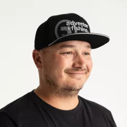 ADVENTER CAP BLACK WITH A STRAIGHT FLAP