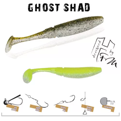 Herakles GHOST SHAD 10cm CHARTREUSE IMPACT