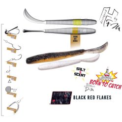 Herakles LEFTAIL WORM 4.8" 12cm Black Red Flakes