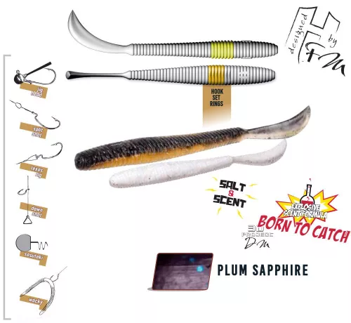 Herakles LEFTAIL WORM 4.8" 12cm Plum Sapphire