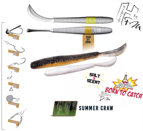 Herakles LEFTAIL WORM 3.4" 8.6cm Summer Craw