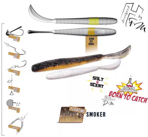 Herakles LEFTAIL WORM 3.4" 8.6cm FLOATING Smoker
