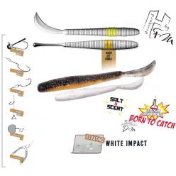 Herakles LEFTAIL WORM 3.4" 8.6cm FLOATING White Impact