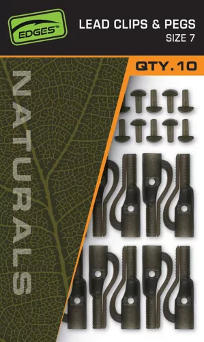 Fox Edges Naturals Size 7 Lead Clip + Pegs 10pcs