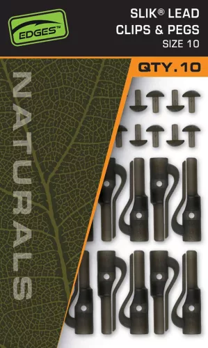 Fox Edges Naturals Size 10 Slik Lead Clip + Pegs 10pcs
