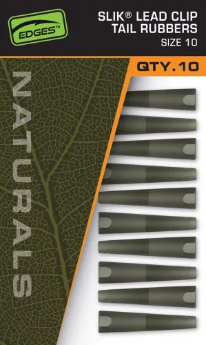 Fox Edges Naturals Size 10 Slik Lead Clip Tail Rubber 10pcs