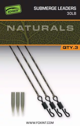 Naturals Submerged Leaders 40lb x 3