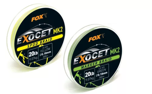 Exocet® MK2 Spod & Marker Braid - 0.18mm/20lb x300m Spod -Yellow