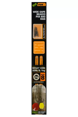 Fox Edges Wide Gape Beaked PVA Ready Rigs 20lb Size 8